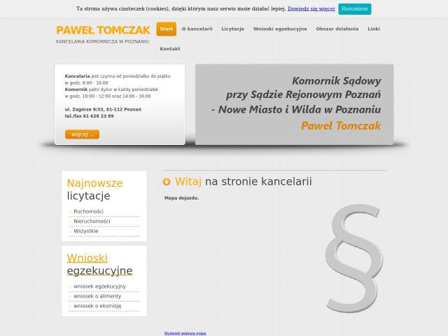 Komornik Sądowy przy Sądzie Rejonowym Poznań - Nowe Miasto i Wilda w Poznaniu Paweł Tomczak
